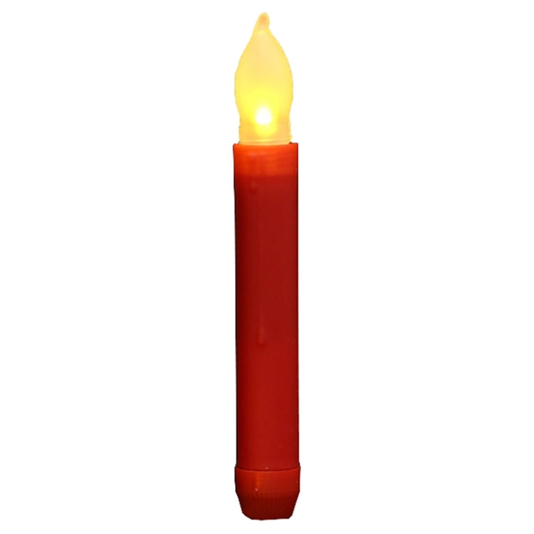 12pcs / Box LED Electronic Candle Lights Flameless Long Rod Christmas Candle, Spec:Flashing Yellow Light-Red