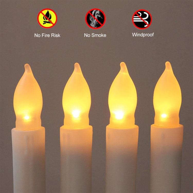 12pcs / Box LED Electronic Candle Lights Flameless Long Rod Christmas Candle, Spec:Flashing Yellow Light-Red