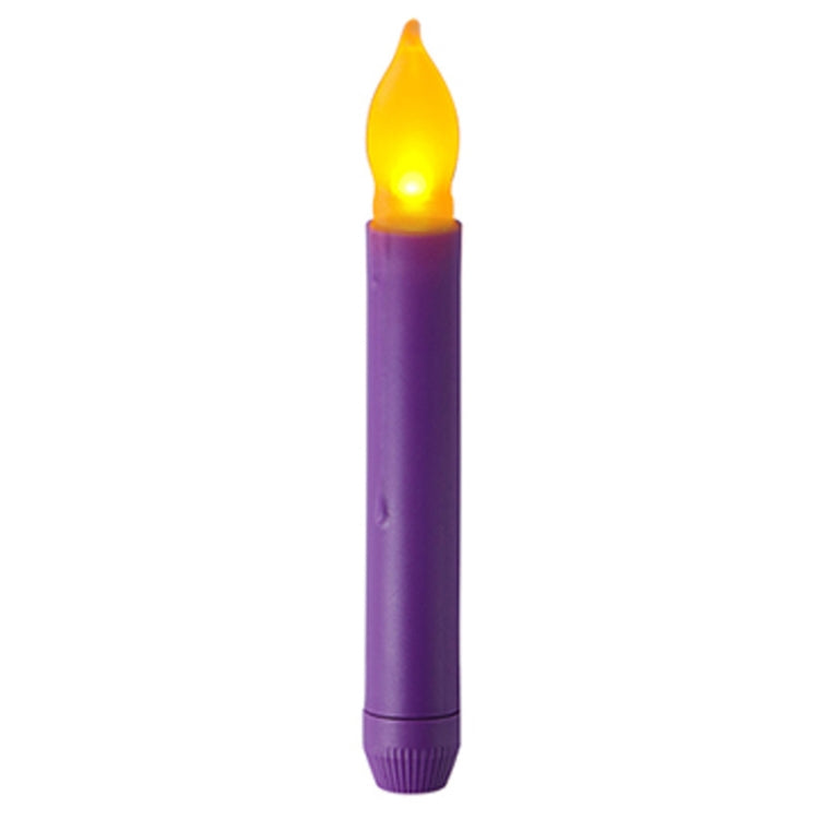 12pcs / Box LED Electronic Candle Lights Flameless Long Rod Christmas Candle, Spec:Flashing Yellow Light-Purple