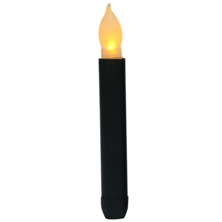 12pcs / Box LED Electronic Candle Lights Flameless Long Rod Christmas Candle, Spec:Flashing Yellow Light-Black