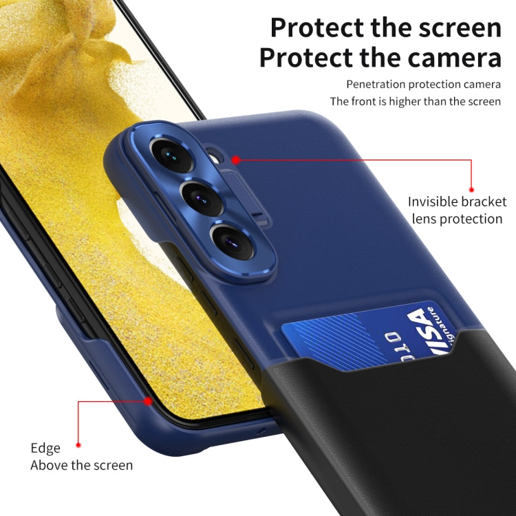 For Samsung Galaxy S22 5G Two-Color Invisible Lens Holder Phone Case