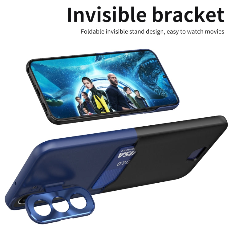 For Samsung Galaxy S22 5G Two-Color Invisible Lens Holder Phone Case