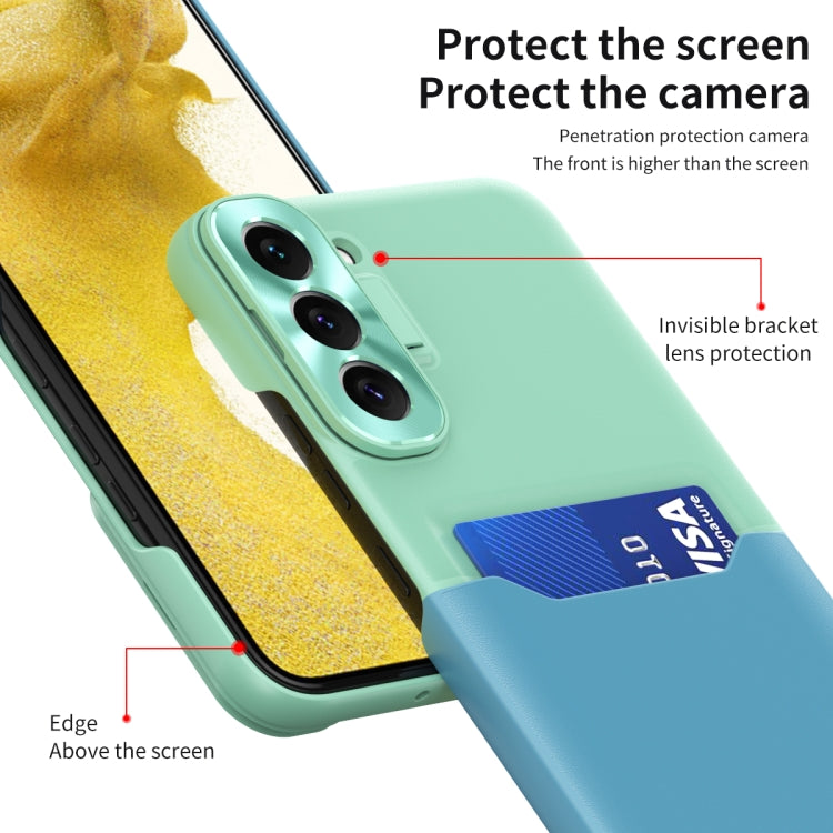 For Samsung Galaxy S22 5G Two-Color Invisible Lens Holder Phone Case