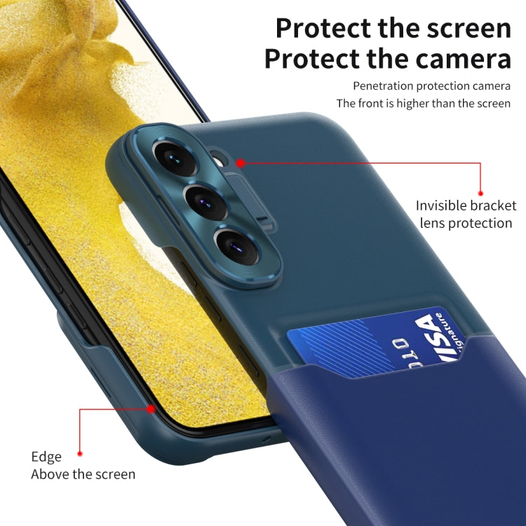 For Samsung Galaxy S22 5G Two-Color Invisible Lens Holder Phone Case