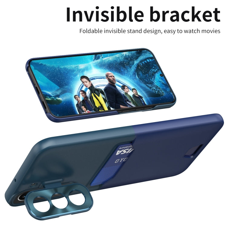 For Samsung Galaxy S22 5G Two-Color Invisible Lens Holder Phone Case