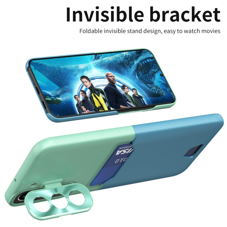 For Samsung Galaxy S22+ 5G Two-Color Invisible Lens Holder Phone Case