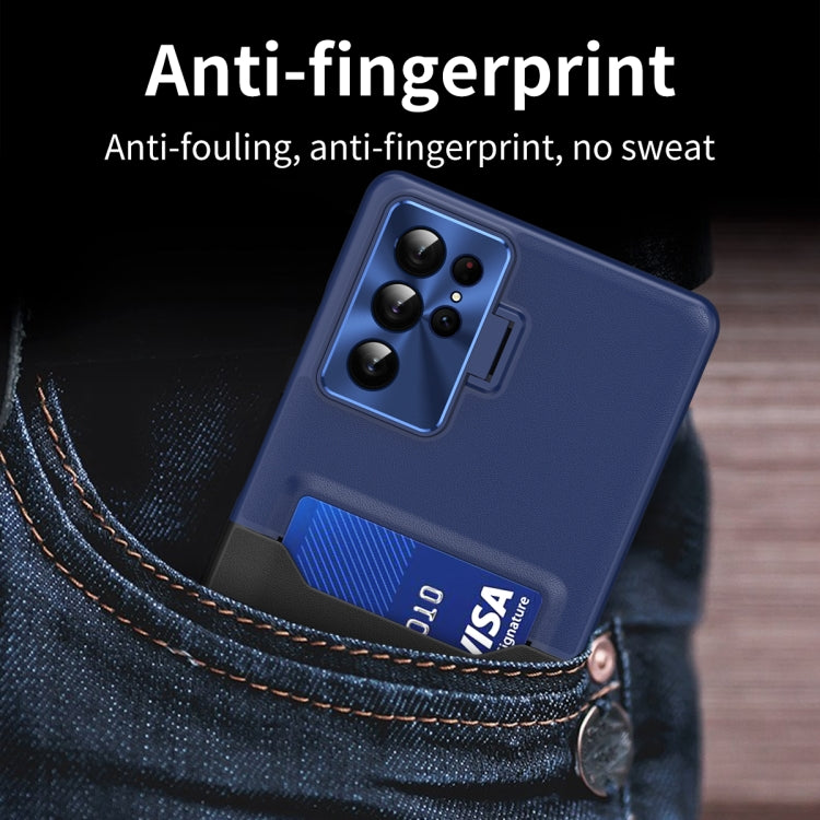 For Samsung Galaxy S22 Ultra 5G Two-Color Invisible Lens Holder Phone Case