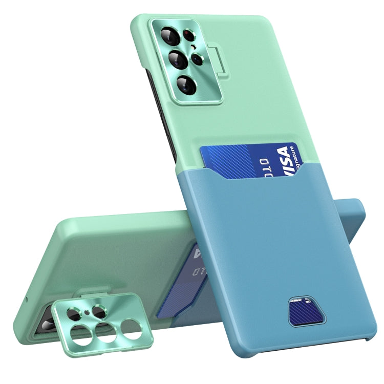 For Samsung Galaxy S22 Ultra 5G Two-Color Invisible Lens Holder Phone Case