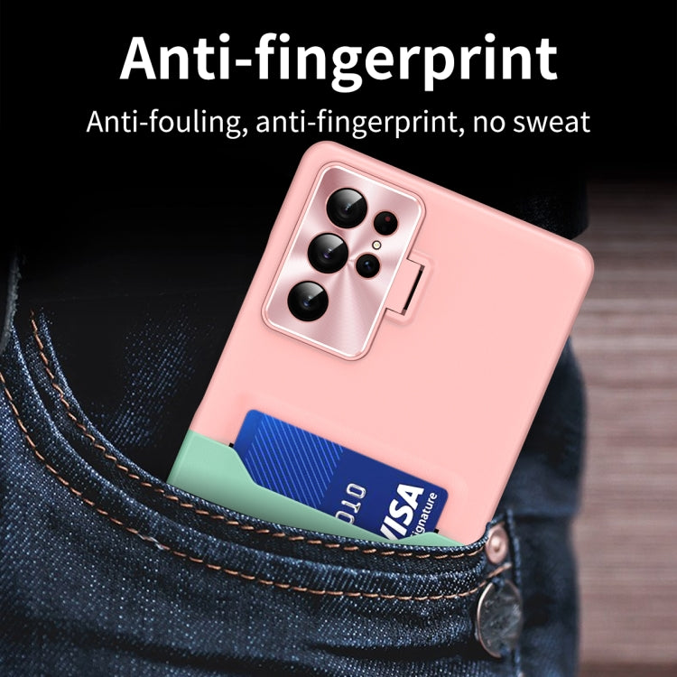 For Samsung Galaxy S22 Ultra 5G Two-Color Invisible Lens Holder Phone Case