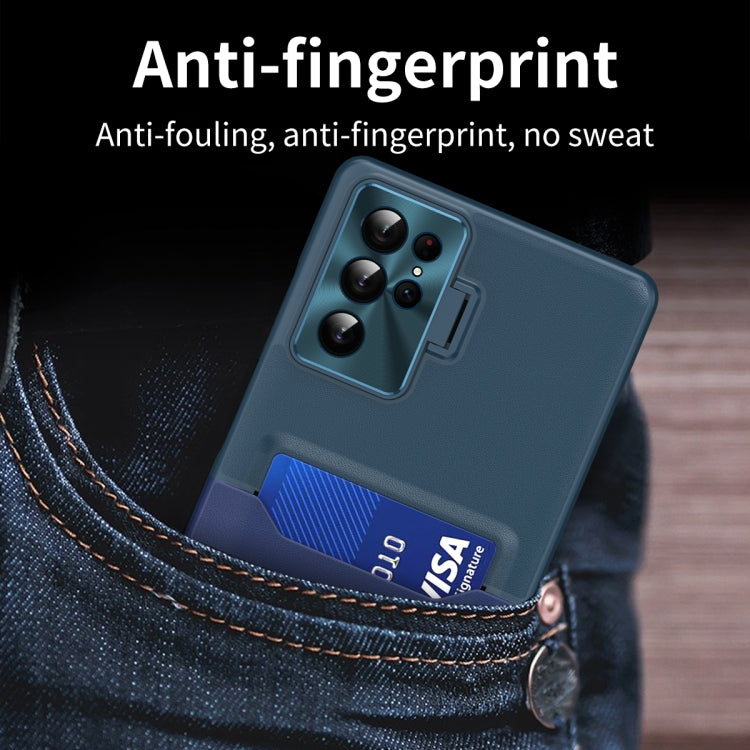 For Samsung Galaxy S22 Ultra 5G Two-Color Invisible Lens Holder Phone Case