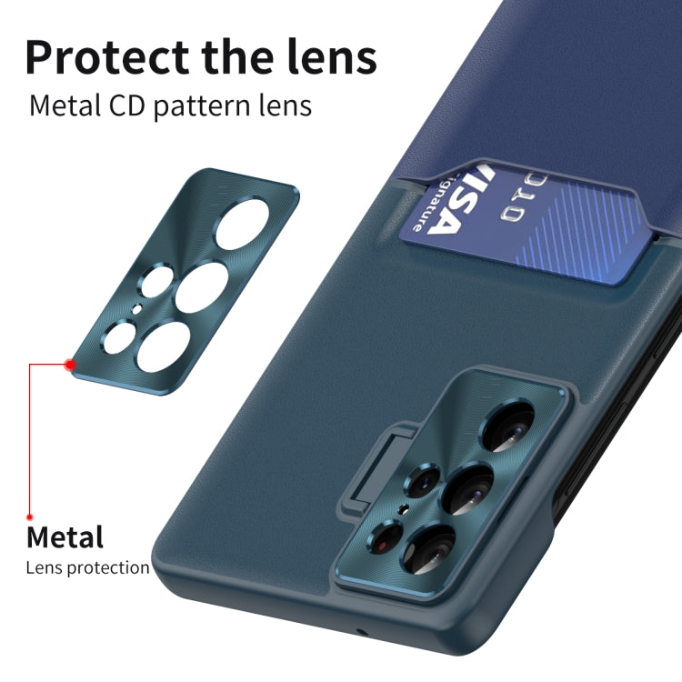 For Samsung Galaxy S22 Ultra 5G Two-Color Invisible Lens Holder Phone Case