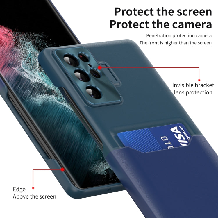 For Samsung Galaxy S22 Ultra 5G Two-Color Invisible Lens Holder Phone Case