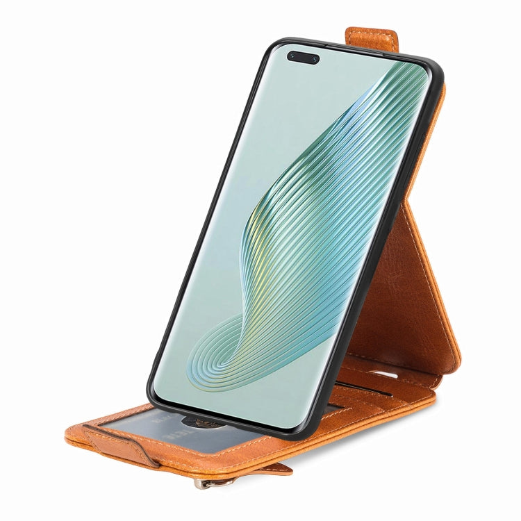 For Honor Magic5 Pro Zipper Wallet Vertical Flip Leather Phone Case