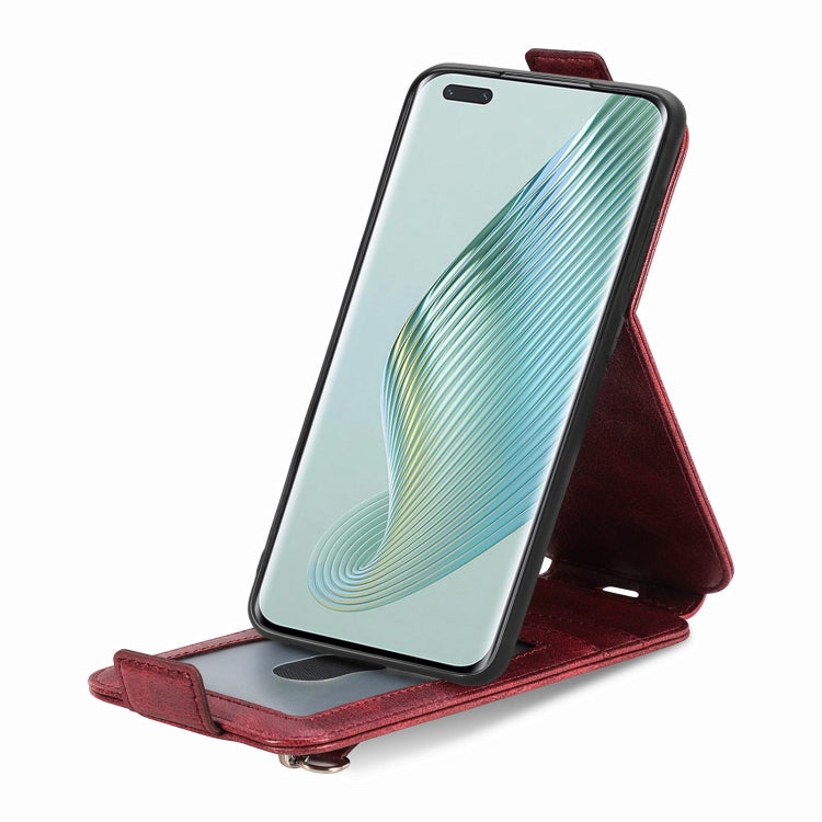 For Honor Magic5 Pro Zipper Wallet Vertical Flip Leather Phone Case