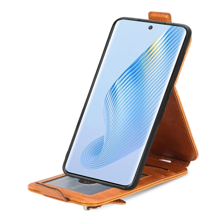 For Honor Magic5 Zipper Wallet Vertical Flip Leather Phone Case