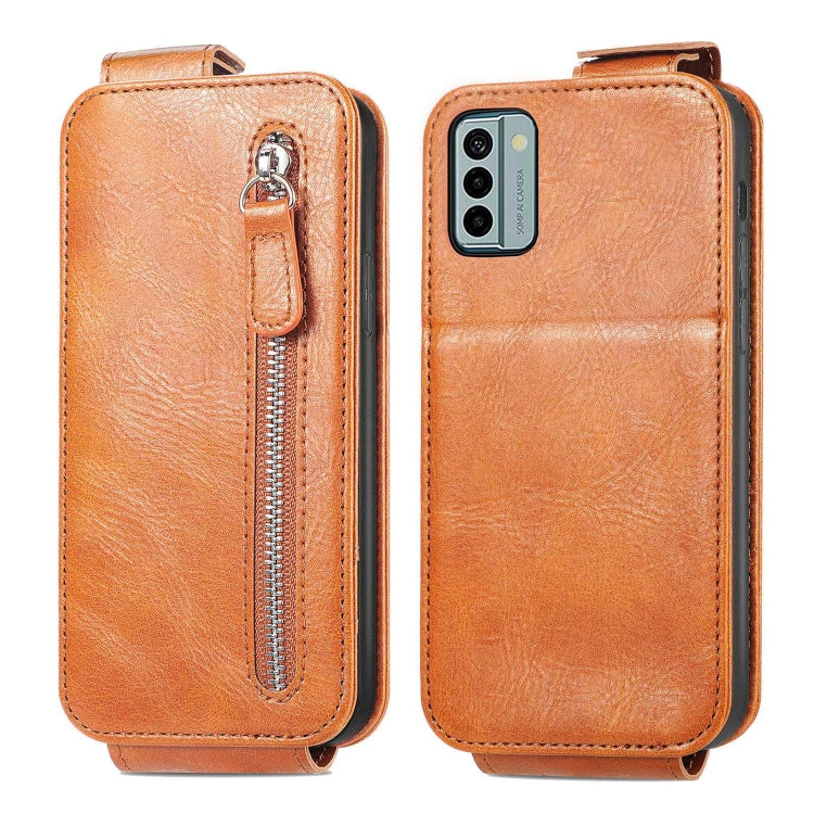 For Nokia G22 Zipper Wallet Vertical Flip Leather Phone Case
