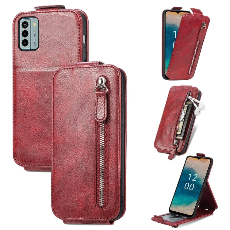 For Nokia G22 Zipper Wallet Vertical Flip Leather Phone Case