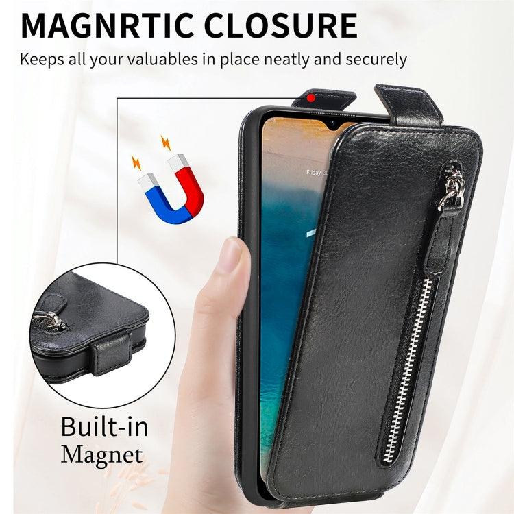 For Nokia G22 Zipper Wallet Vertical Flip Leather Phone Case