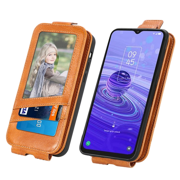 For TCL 40R Zipper Wallet Vertical Flip Leather Phone Case
