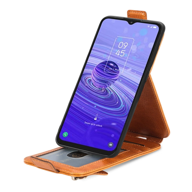 For TCL 40R Zipper Wallet Vertical Flip Leather Phone Case