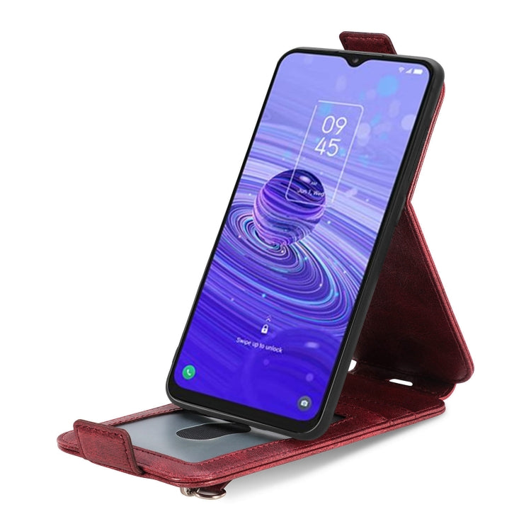 For TCL 40R Zipper Wallet Vertical Flip Leather Phone Case