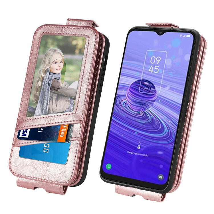 For TCL 40R Zipper Wallet Vertical Flip Leather Phone Case