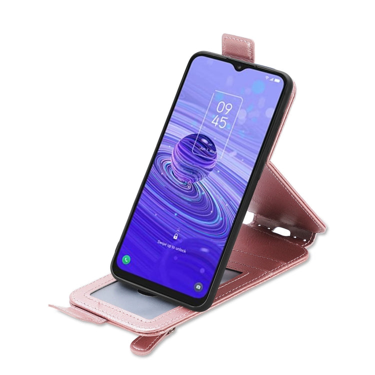 For TCL 40R Zipper Wallet Vertical Flip Leather Phone Case