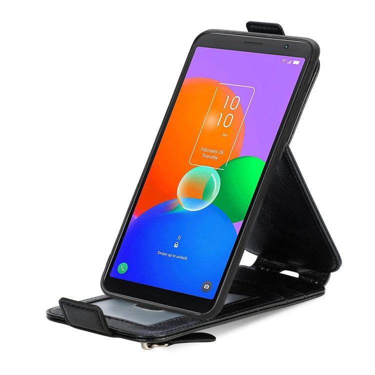 For TCL 403 Zipper Wallet Vertical Flip Leather Phone Case