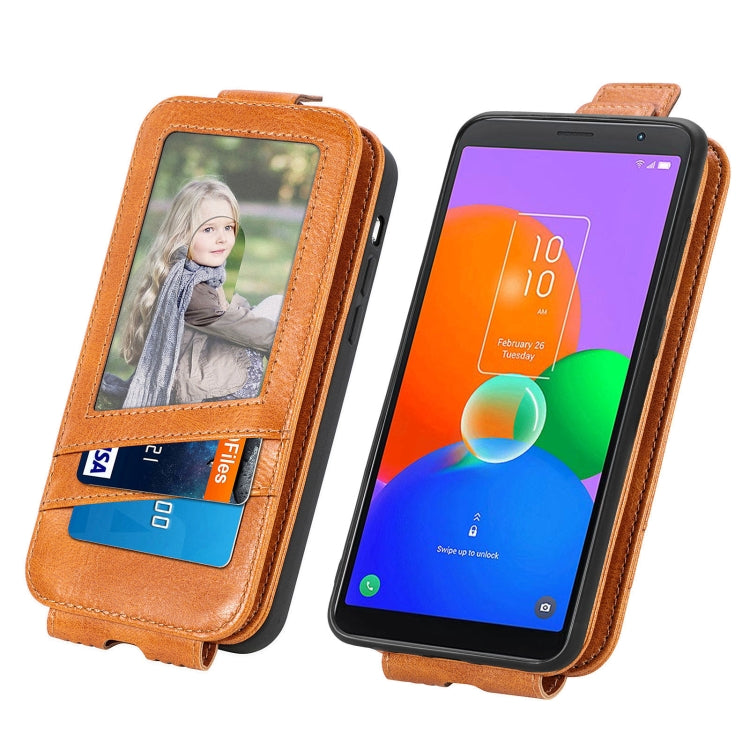 For TCL 403 Zipper Wallet Vertical Flip Leather Phone Case