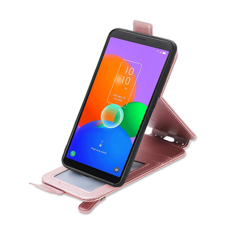 For TCL 403 Zipper Wallet Vertical Flip Leather Phone Case