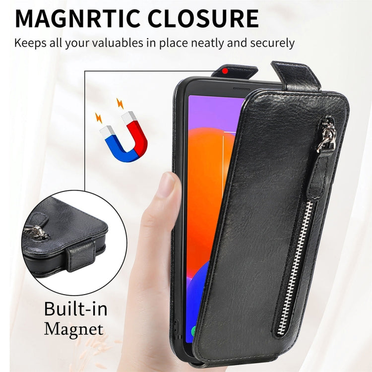 For TCL 403 Zipper Wallet Vertical Flip Leather Phone Case