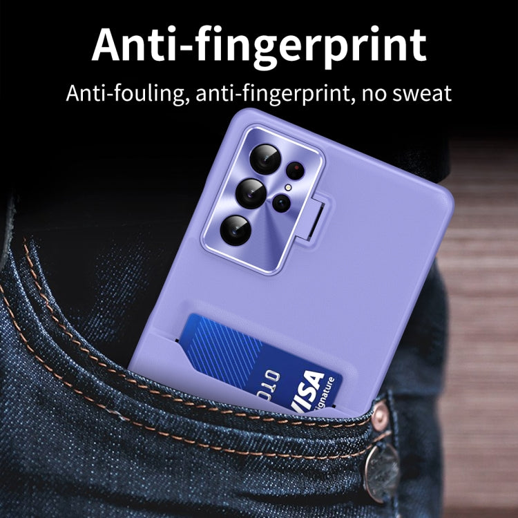 For Samsung Galaxy S23 Ultra 5G Pure Color Invisible Lens Holder Phone Case