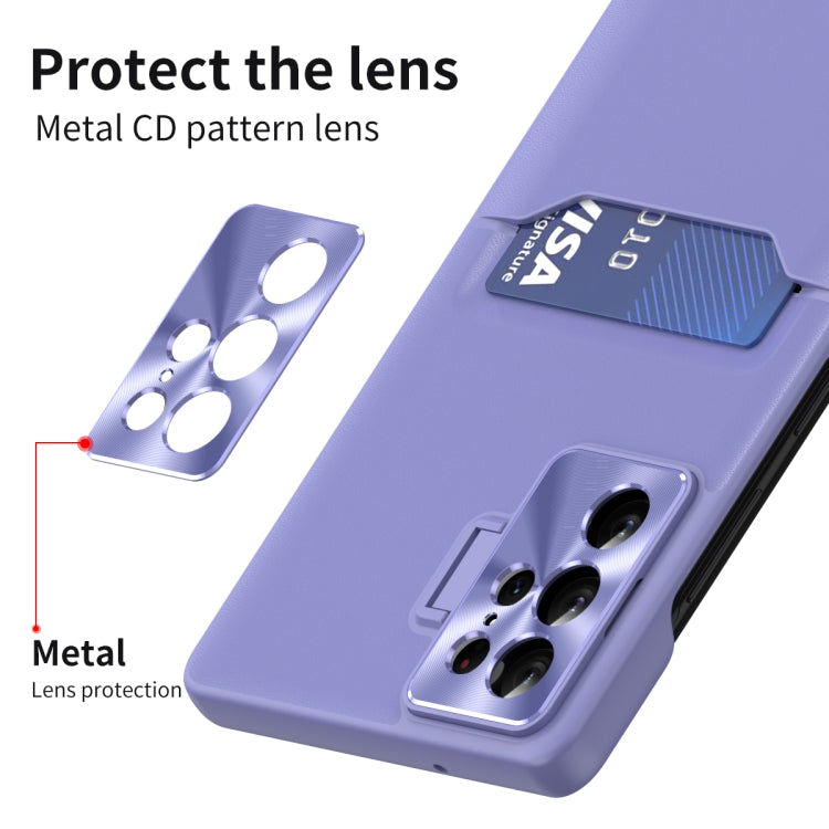 For Samsung Galaxy S23 Ultra 5G Pure Color Invisible Lens Holder Phone Case