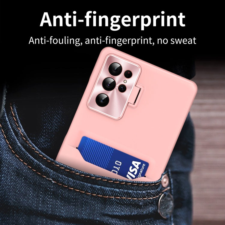For Samsung Galaxy S23 Ultra 5G Pure Color Invisible Lens Holder Phone Case