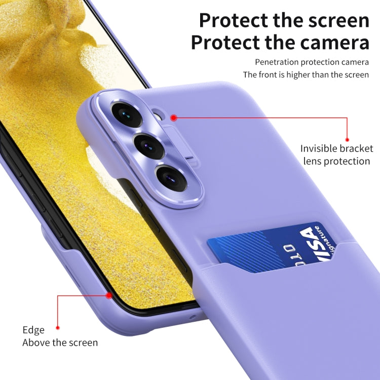 For Samsung Galaxy S22 5G Pure Color Invisible Lens Holder Phone Case
