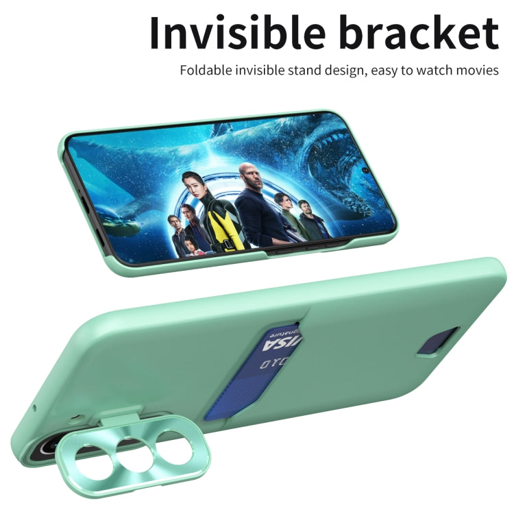 For Samsung Galaxy S22 5G Pure Color Invisible Lens Holder Phone Case