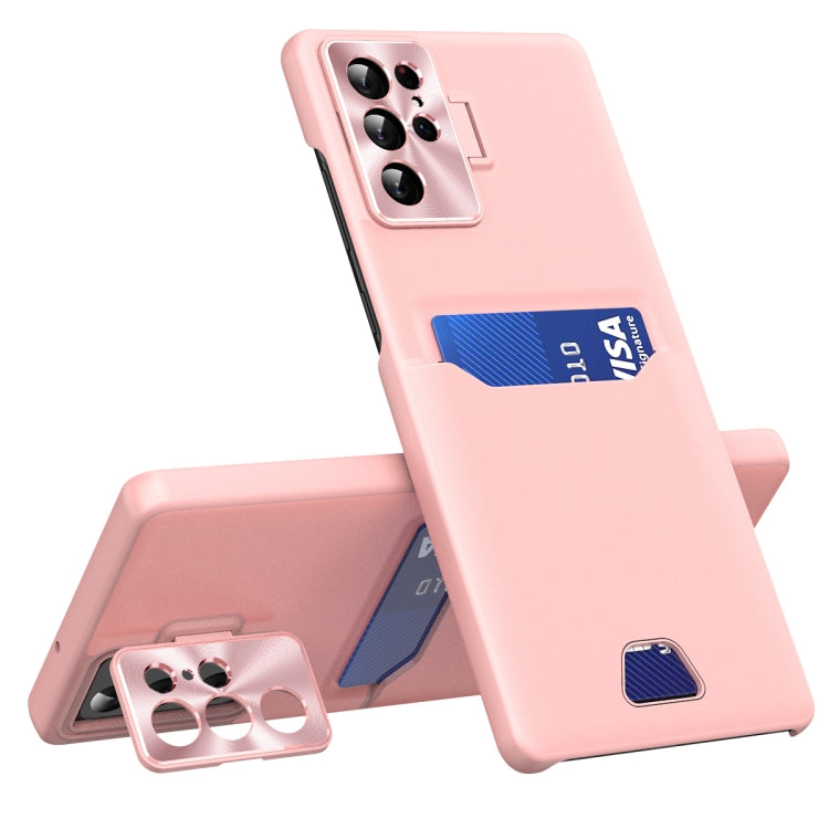 For Samsung Galaxy S22 Ultra 5G Pure Color Invisible Lens Holder Phone Case