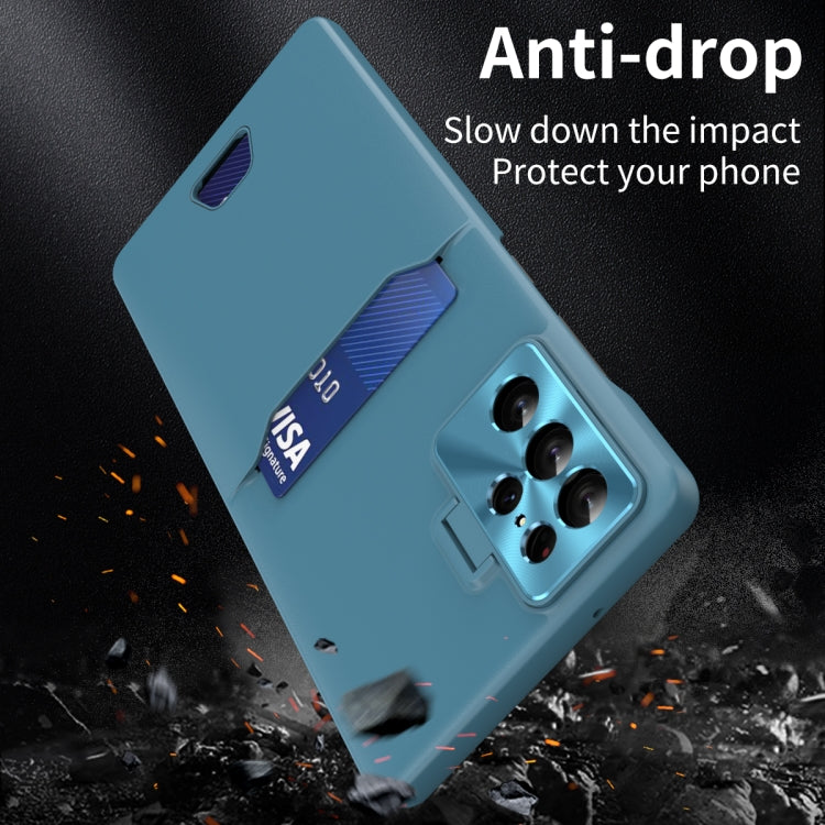 For Samsung Galaxy S22 Ultra 5G Pure Color Invisible Lens Holder Phone Case