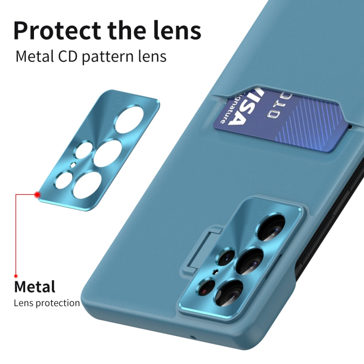 For Samsung Galaxy S22 Ultra 5G Pure Color Invisible Lens Holder Phone Case