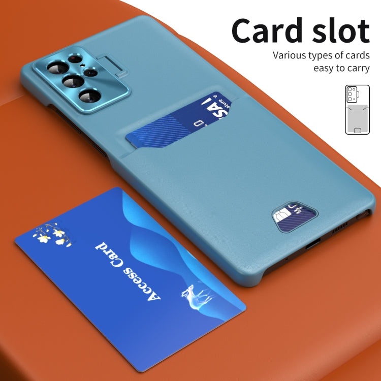 For Samsung Galaxy S22 Ultra 5G Pure Color Invisible Lens Holder Phone Case