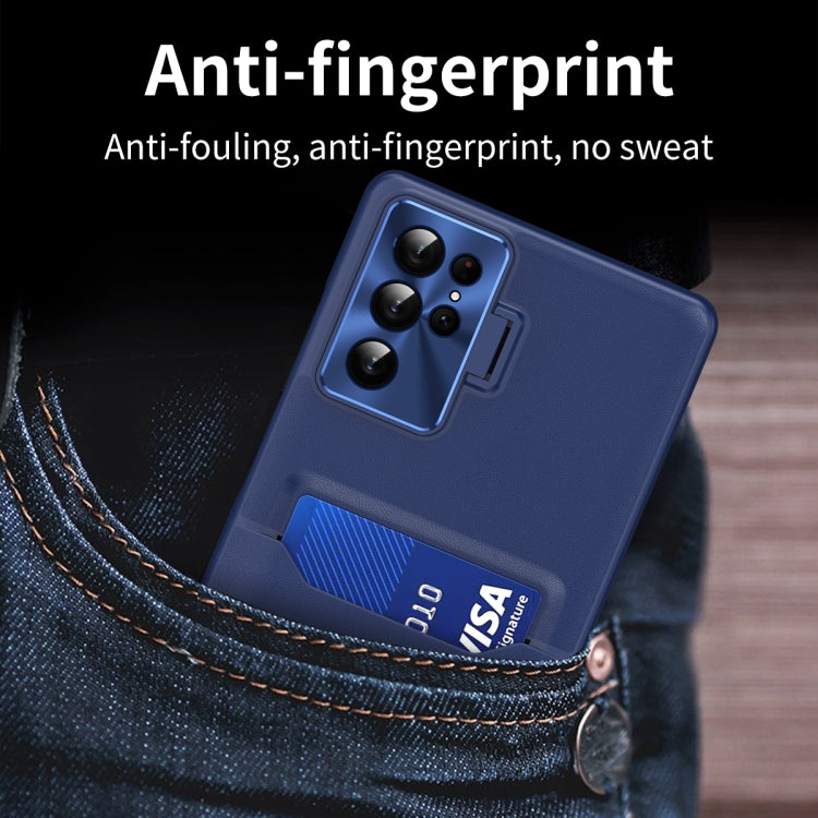 For Samsung Galaxy S22 Ultra 5G Pure Color Invisible Lens Holder Phone Case
