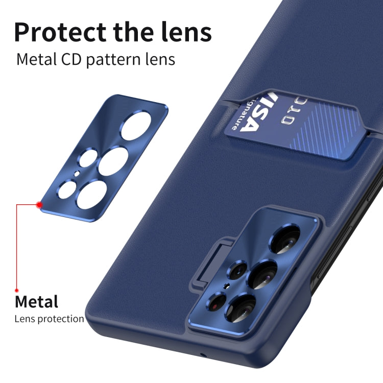 For Samsung Galaxy S22 Ultra 5G Pure Color Invisible Lens Holder Phone Case