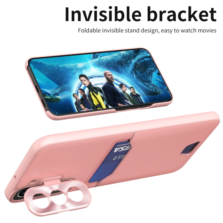 For Samsung Galaxy S22+ 5G Pure Color Invisible Lens Holder Phone Case