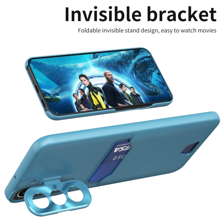 For Samsung Galaxy S22+ 5G Pure Color Invisible Lens Holder Phone Case