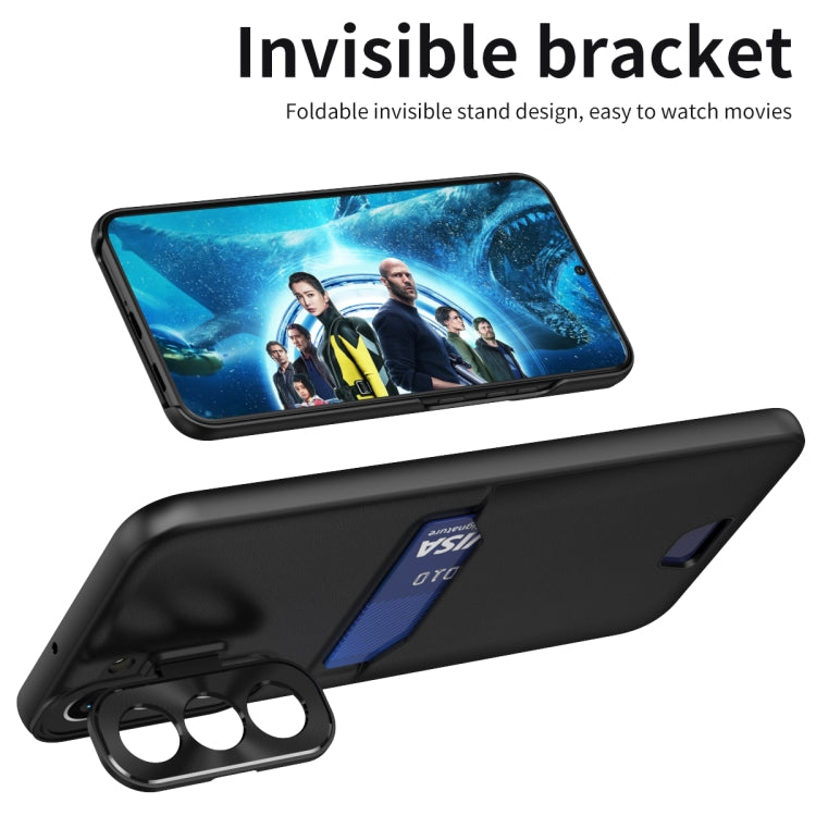 For Samsung Galaxy S22+ 5G Pure Color Invisible Lens Holder Phone Case