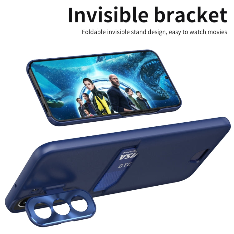 For Samsung Galaxy S22+ 5G Pure Color Invisible Lens Holder Phone Case