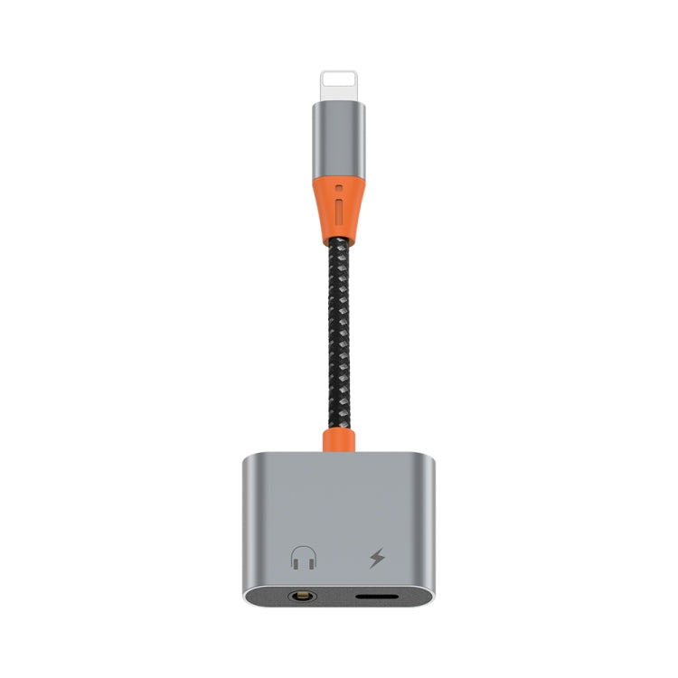 WIWU LT07 8 Pin Male to 8 Pin Charging + 3.5mm Audio Female Earphone Adapter