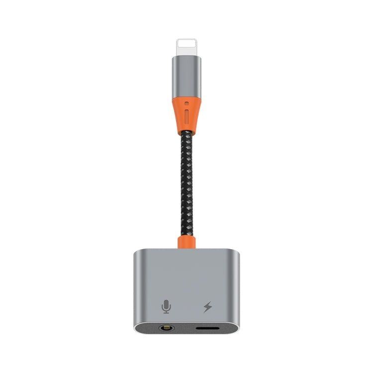 WIWU LT08 8 Pin Male to 8 Pin Charging+3.5mm Audio Female Headphone Adapter Supports Calls