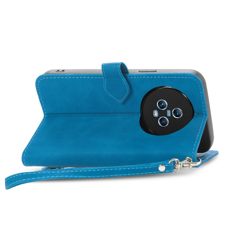 For Honor Magic5 Embossed Flower Zipper Leather Phone Case