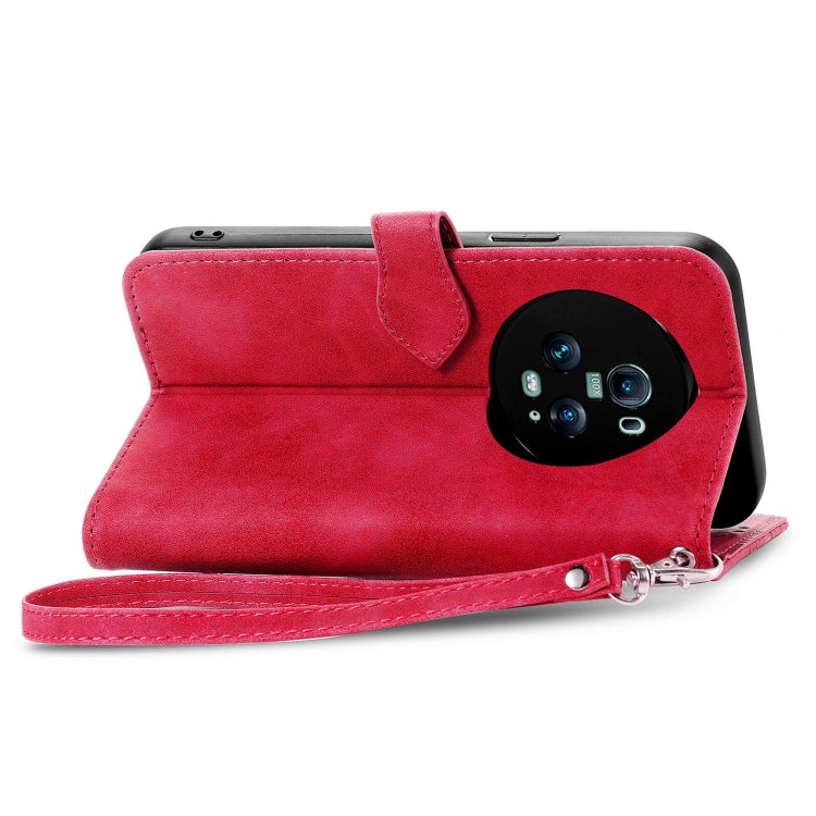 For Honor Magic5 Pro Embossed Flower Zipper Leather Phone Case